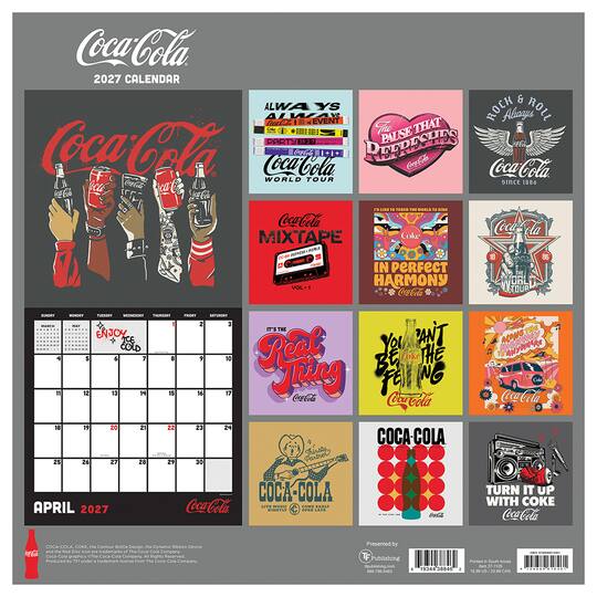 2027 Coca-Cola Red Mixtape Wall Calendar
